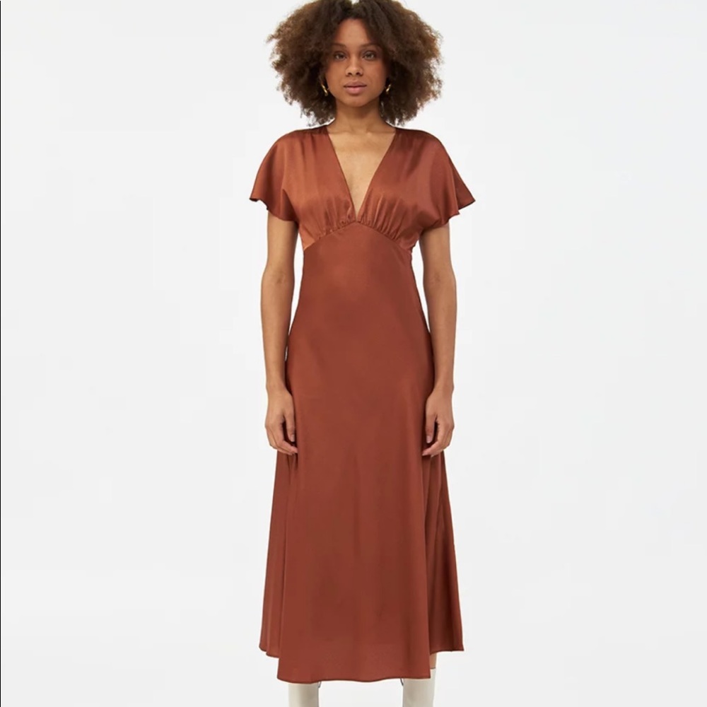 LOOKING FOR Stelen Satin Cameron Dress Rust